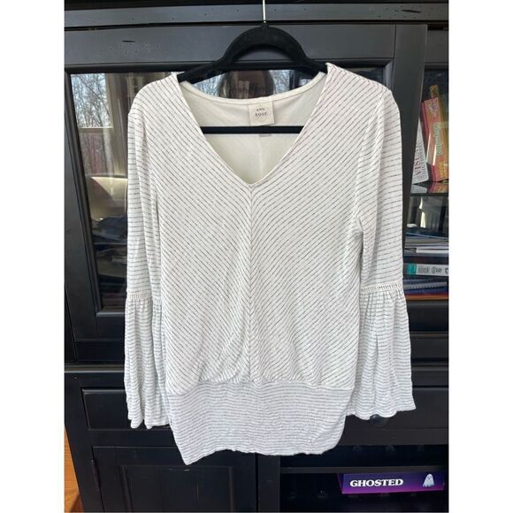 Knox Rose White and Gray Striped Tunic - Picture 3 of 7